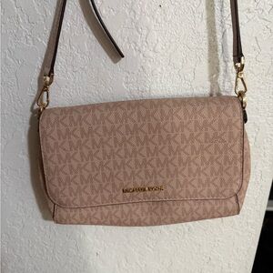 Michael Kors Pink Crossbody Bag with Gold Hardware